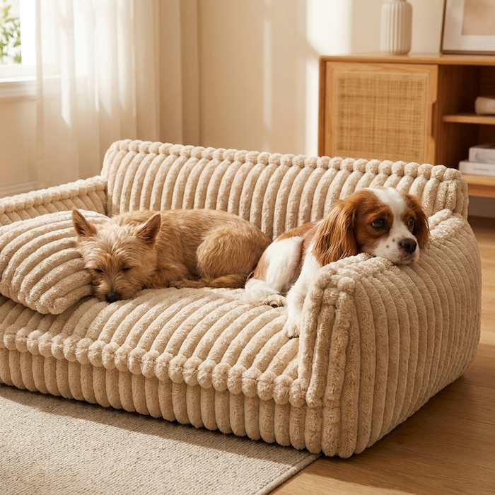 NuzzlyPet Fluffy Dog Pillow Sofa Bed